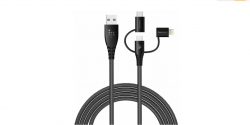 Кабель Tronsmart LAC10 Lightning MicroUSB Type-C Universal 3in1 Cable Grey Фото Кабель Tronsmart LAC10 Lightning MicroUSB Type-C Universal 3in1 Cable Grey