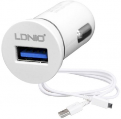   LDNIO DL-C12 Car charger 1USB 2.1A + MicroUsb cable White