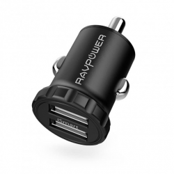 АЗП RAVPower Mini Dual USB Car Charger 24W 4.8A with iSmart 2.0 Charging Tech (RP-PC031) Black Фото АЗП RAVPower Mini Dual USB Car Charger 24W 4.8A with iSmart 2.0 Charging Tech (RP-PC031) Black