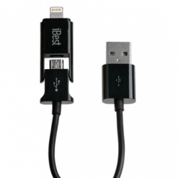   iBest iPW-10 2in1 (USB to microUSB + Lightning) 1m Black