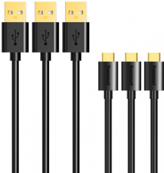 Кабель Tronsmart MUPP1 1m Premium MicroUSB (3pcs) Cable Pack Black Фото Кабель Tronsmart MUPP1 1m Premium MicroUSB (3pcs) Cable Pack Black