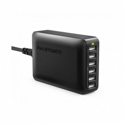 RAVPower Qualcomm Quick Charge 3.0 60W 12A 6-Port USB Desktop Charging Station (RP-PC029BK)