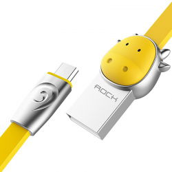  Rock Chinese Zodiac Micro cable 1M Cow-Yellow (RCB0530-Cow-Yellow)
