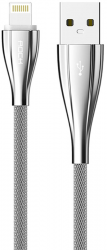  Rock metal Lightning data cable 0,3M Silver (RCB0485-Silver)