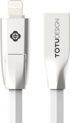 TOTU Joe Series Rhombus 2 in 1 Cable A 1.2m White (B2CA-01) Фото TOTU Joe Series Rhombus 2 in 1 Cable A 1.2m White (B2CA-01)