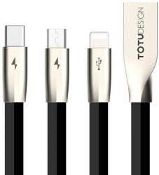TOTU Joe Series Rhombus 3 in 1 Cable 1.5m Black (B3BB-01) Фото TOTU Joe Series Rhombus 3 in 1 Cable 1.5m Black (B3BB-01)