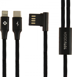  TOTU LI32 T-Shape 2 in 1 Cable 1.5m Black (B3BB-04)