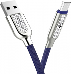  TOTU LI37 Han Series Zinc Alloy MicroUSB Cable 1m Blue