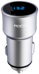   Rock H2 Car Charger with Digital Display 3,4 A Silver (SN-310)
