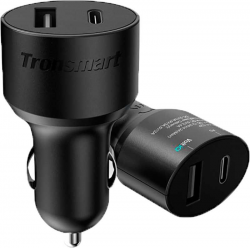   Tronsmart C2P 42W USB PD Car Charger with VoltiQ Black