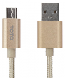 TOTO TKG-07 Plastic Braided USB cable microUSB 1m Gold Фото TOTO TKG-07 Plastic Braided USB cable microUSB 1m Gold