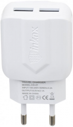  INKAX CD-21 Travel charger + Micro cable 2USB 2.1A White