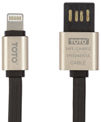TOTO TKG-23 Metal Two-sides Flat USB cable Lightning 1m Gold Фото TOTO TKG-23 Metal Two-sides Flat USB cable Lightning 1m Gold