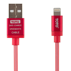  TOTO TKG-29 Silk Sreen Metal USB cable Lightning 1m Red