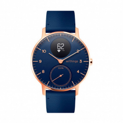  Withings Steel HR Watch 36mm Blue/Gold with Leather Blue & Blue Silicone Bands (HWA03b-36blue-RG-L.)