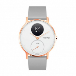 Withings Steel HR Watch 36mm White/Gold with Leather Blue & Grey Silicone Bands (HWA03b-36white-RG-) Фото Withings Steel HR Watch 36mm White/Gold with Leather Blue & Grey Silicone Bands (HWA03b-36white-RG-)