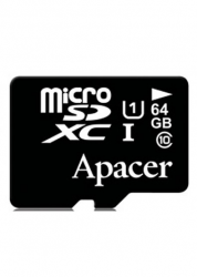 Карта пам'яті microSDXC 64Gb Apacer UHS-I U1 (+ adapter SD) (AP64GMCSX10U1-R) Фото Карта пам'яті microSDXC 64Gb Apacer UHS-I U1 (+ adapter SD) (AP64GMCSX10U1-R)