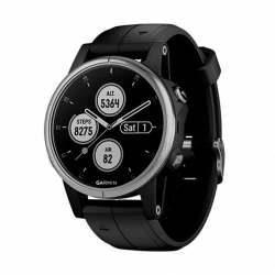  Garmin Fenix 5s Plus Silver with Black Silicone (010-01987-21/63)