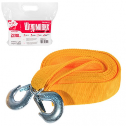 Трос буксирувальний Штурмовик ТРШ-240-2-1 (2т стрічка 40мм х 4м жовтий/крюк/кулек) Фото Трос буксирувальний Штурмовик ТРШ-240-2-1 (2т стрічка 40мм х 4м жовтий/крюк/кулек)