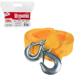 Трос буксирувальний Штурмовик ТРШ-240-3-1 (3т стрічка 40мм х 4м жовтий/крюк/кулек) Фото Трос буксирувальний Штурмовик ТРШ-240-3-1 (3т стрічка 40мм х 4м жовтий/крюк/кулек)