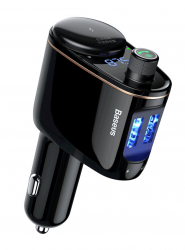  FM- Baseus Locomotive BT-MP3 2USB/3,4A+1A Black