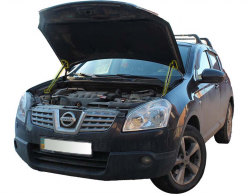 Газовий упор капота Nissan Qashqai J10 diesel (2006-2014) (2 шт) Фото Газовий упор капота Nissan Qashqai J10 diesel (2006-2014) (2 шт)