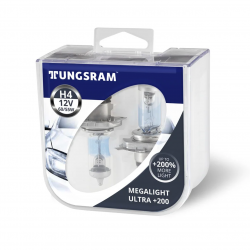 Галогенова лампа Tungsra H4 Megalight Ultra 200 12V 60/55W 50440XHU.2PL (2pcs blister) Фото Галогенова лампа Tungsra H4 Megalight Ultra 200 12V 60/55W 50440XHU.2PL (2pcs blister)