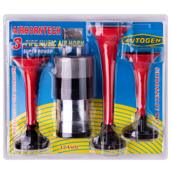 Сигнал повітряний Autogen SL-A1015 3 дудки пластик червоні 12V Фото Сигнал повітряний Autogen SL-A1015 3 дудки пластик червоні 12V