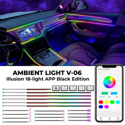 Підсвічування салону Ambient Light V-06 Illusion 18-light APP Black Edition Фото Підсвічування салону Ambient Light V-06 Illusion 18-light APP Black Edition