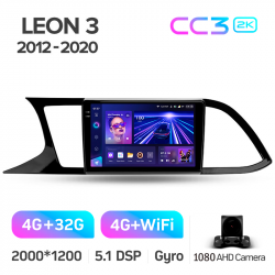 Автомагнітола штатна Teyes CC3 4+32 Gb Seat Leon 3 2012-2020 9-inch 2k Фото Автомагнітола штатна Teyes CC3 4+32 Gb Seat Leon 3 2012-2020 9-inch 2k