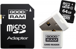   ' microSDHC 64Gb GoodRam Class 10 3 in 1 (+ adapter SD + USB reader)