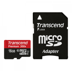   ' microSDHC 16Gb Transcend Class 10 UHS-I Premium 300x (+ adapter SD)