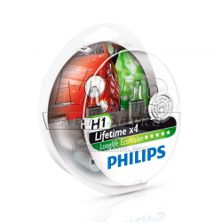 Галогенова лампа Philips H1 LongLife EcoVision (12258LLECOS2) (2pcs blister) Фото Галогенова лампа Philips H1 LongLife EcoVision (12258LLECOS2) (2pcs blister)