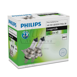    Philips H4 LongerLife (12342ELC2) (2pcs carton)