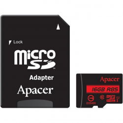 Карта пам'яті microSDHC 16Gb Apacer Class 10 UHS-I U1 (R85MB/s) (+ adapter SD) (AP16GMCSH10U5-R) Фото Карта пам'яті microSDHC 16Gb Apacer Class 10 UHS-I U1 (R85MB/s) (+ adapter SD) (AP16GMCSH10U5-R)