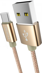 Rock C2 type C to A cable 1M Gold Фото Rock C2 type C to A cable 1M Gold