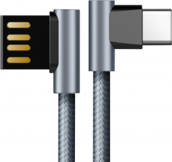 Rock Type C Dual-end L-shape Metal Charge & Sync round cable w/version A 1,2M Tartish (RCB0577-Tarti Фото Rock Type C Dual-end L-shape Metal Charge & Sync round cable w/version A 1,2M Tartish (RCB0577-Tarti