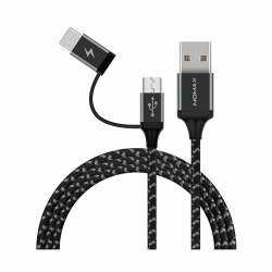 MOMAX Zero 2in1 Type-C and Micro USB Cable 1m Black (DTC11D) Фото MOMAX Zero 2in1 Type-C and Micro USB Cable 1m Black (DTC11D)