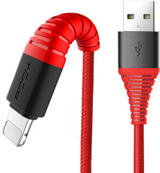 Rock Hi-Tensile lightning Charge & Sync round Cable 0,25M Red (RCB0557) Фото Rock Hi-Tensile lightning Charge & Sync round Cable 0,25M Red (RCB0557)