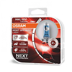 Галогенова лампа Osram H4 60/55W 12V Night Breaker Laser NG +150% HardDuopet (64193NL) (2pcs blister Фото Галогенова лампа Osram H4 60/55W 12V Night Breaker Laser NG +150% HardDuopet (64193NL) (2pcs blister