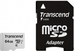 Карта пам'яті microSDXC 64Gb Transcend 300S UHS-I U1 (+ adapter SD) (TS64GUSD300S-A) Фото Карта пам'яті microSDXC 64Gb Transcend 300S UHS-I U1 (+ adapter SD) (TS64GUSD300S-A)