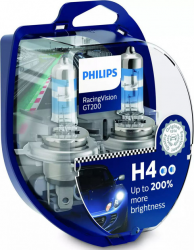 Галогенова лампа Philips H4 RacingVision GT200 +200% (12342RGTS2) (2pcs blister) Фото Галогенова лампа Philips H4 RacingVision GT200 +200% (12342RGTS2) (2pcs blister)